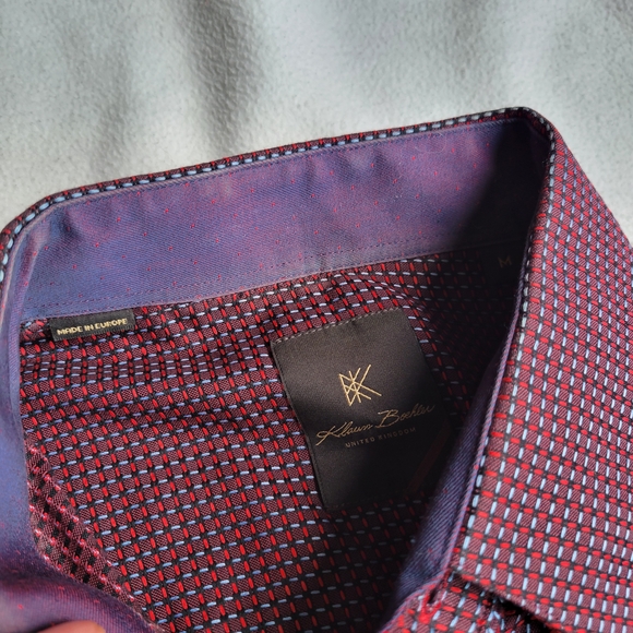 Klauss Boehler Made in Europe Elegant Maroon Button Down Shirt for Men - Picture 5 of 10